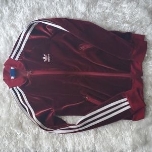 Boy Adidas Maroon Velour Like Jacket